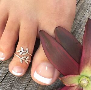 Sterling Silver Toe Ring for Women Leaf Bypass Ring Adjustable Midi Pinky USA